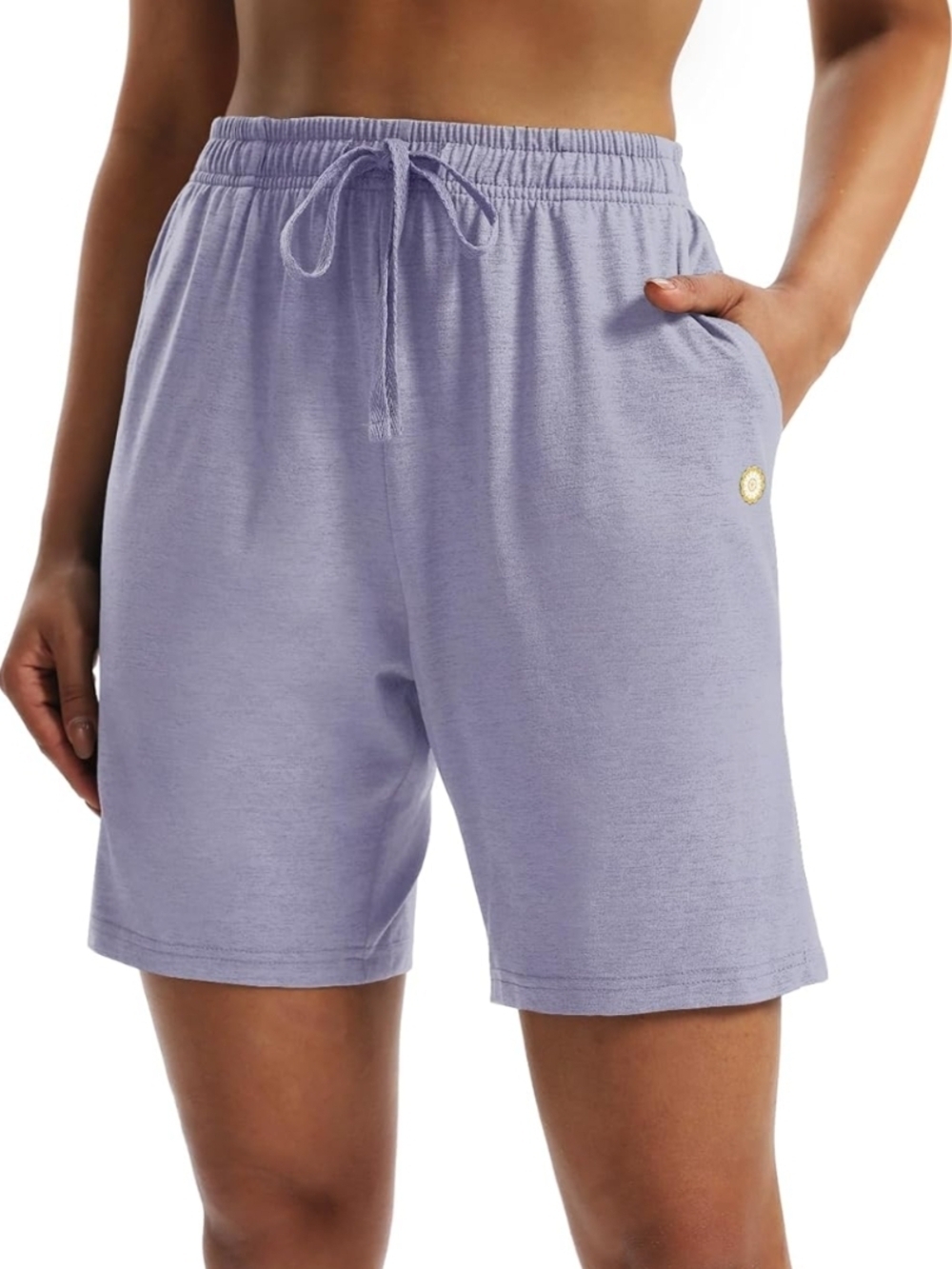 LUCKYCATCUS Purple Bermuda Jersey Shorts 7" Inseam Pockets Size XL (EUC)